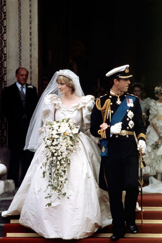 Diana, Princess of Wales in David and Elizabeth Emmanuel, 1981.