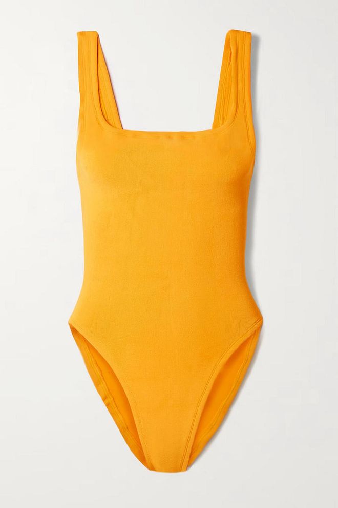 Seersucker Swimsuit, $139, Hunza G at Net-a-Porter
