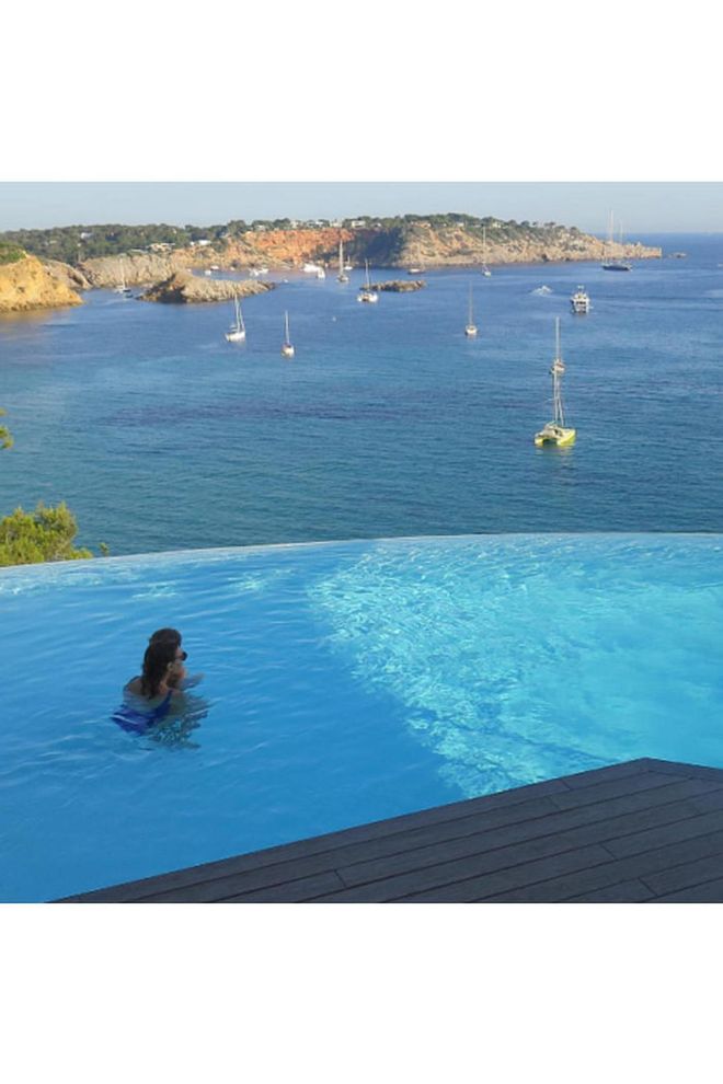The designer captioned her vacation view Instagram, "Ibiza happiness with my grandson ! Love Diane" Photo: Instagram