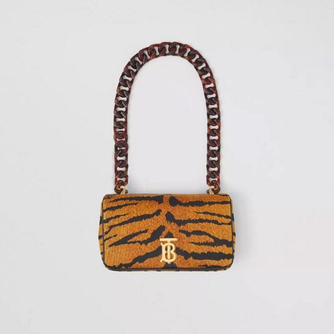 Small Tiger Striped Cotton Lola Bag, $3,350, Burberry