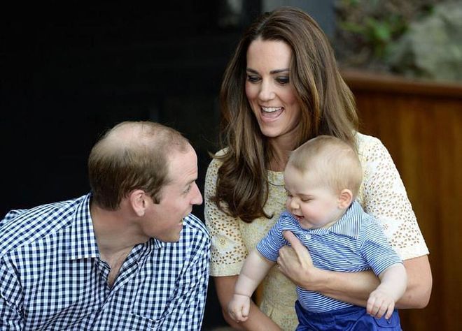 Proving he's just a regular dad, William made silly faces to make baby George laugh while the family visited Australia's Taronga Zoo.

Photo: Getty