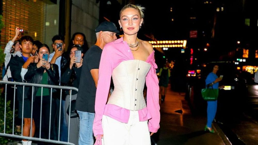 Gigi Hadid's Corset & Pink Shirt At Launch Party: Photos – Hollywood Life