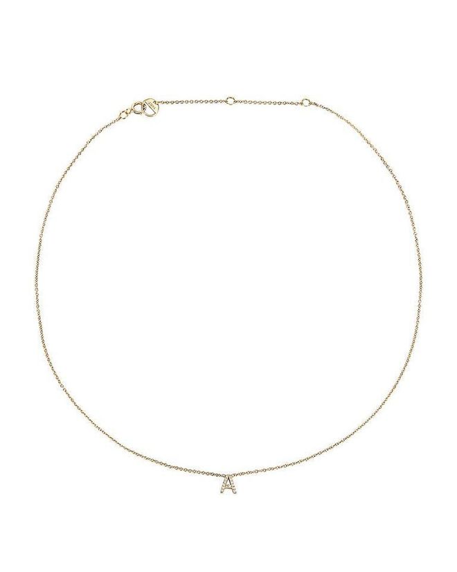 Diamond Initial Necklace, $631, BYCHARI at Revolve
