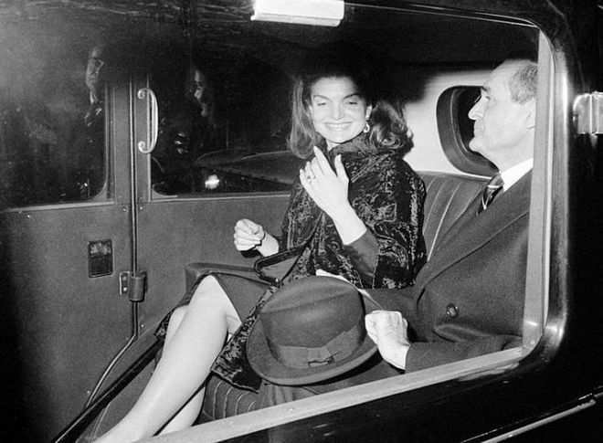 John F. Kennedy gave Jacqueline Bouvier a custom Van Cleef &amp; Arpels engagement ring featuring a 2.84 carat emerald and a 2.88 carat diamond.

