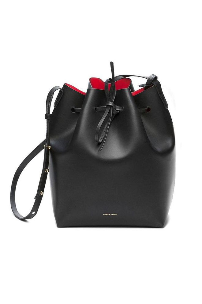 Mansure Gavriel's minimalist take on femininity has attached a huge following and its bucket bags continue to sell out season after season. Mini leather bucket bag, £395