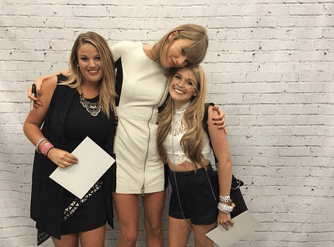 Taylor's at it again—brightening fan's lives, that is. After 26-year-old Tiffany Rich tweeted about awaiting a double lung transplant (#1 on her bucket list) as a fighter against cystic fibrosis, she also tweeted that #2 on her bucket list was meeting Taylor Swift. After many retweets, Taylor saw the message and her team reached out—offering Tiffany and her best friend second row seats and a meet-and-greet with Taylor herself. "I had no words, this was the best day ever," Rich said. Photo: Twitter
