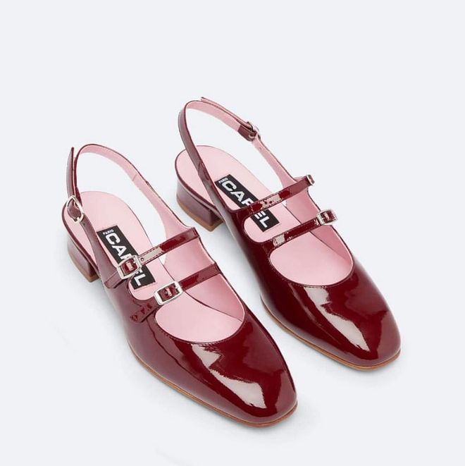 Carel Burgundy Patent Leather Mary Janes
Photo: Carel