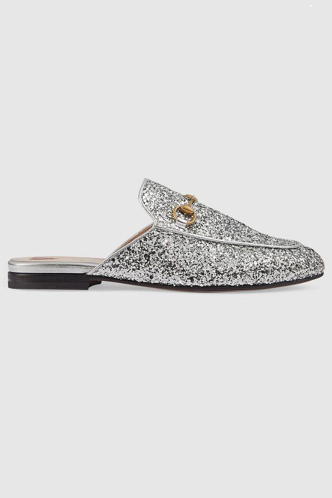 The office loafer meets the party shoe. Gucci Glitter shoes, £480