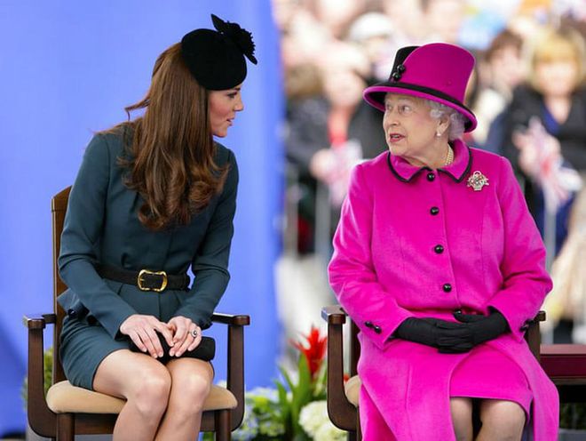 Kate Middleton Black Hat Queen Elizabeth