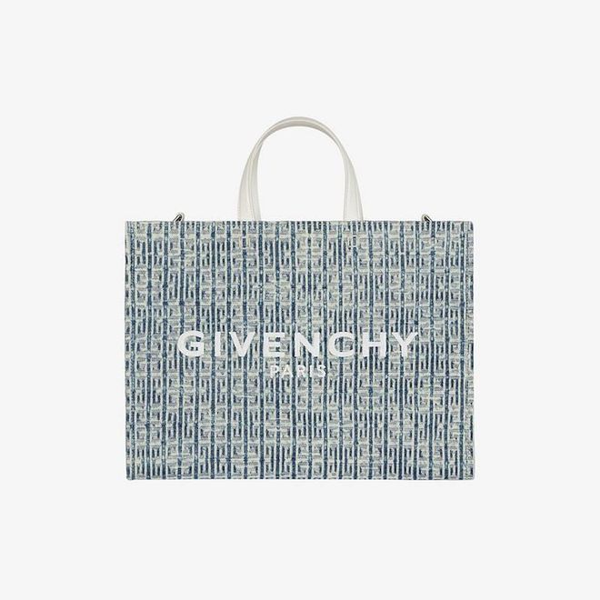 Medium G Tote Shopping Bag In 4G Bleached Denim, $2,150, Givenchy