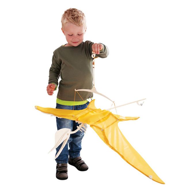 Dinosaur fans can create their own pterodactyl by gluing together this 82-piece kit. Once they have constructed their wood-and-fabric creation, they can pull the string to make its wings flap or hang it from the ceiling to show off their handiwork.
