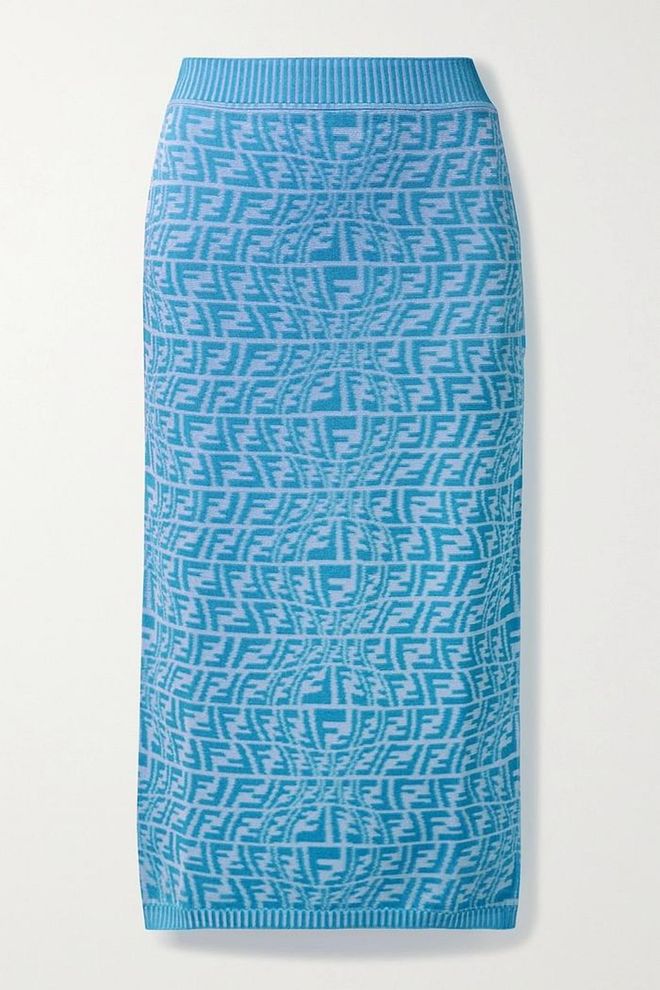 Jacquard-Knit Midi Skirt, $1,104, Fendi at Net-a-Porter