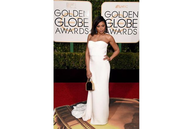 Cookie brought it in a fierce all-white strapless number for her first nomination.