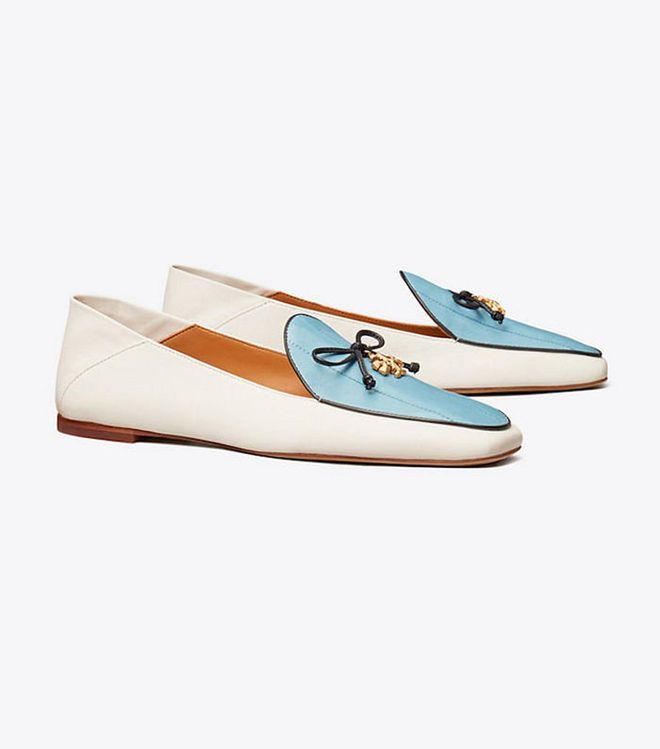 Tory Charm Two-Tone Loafers, S$620, Tory Burch