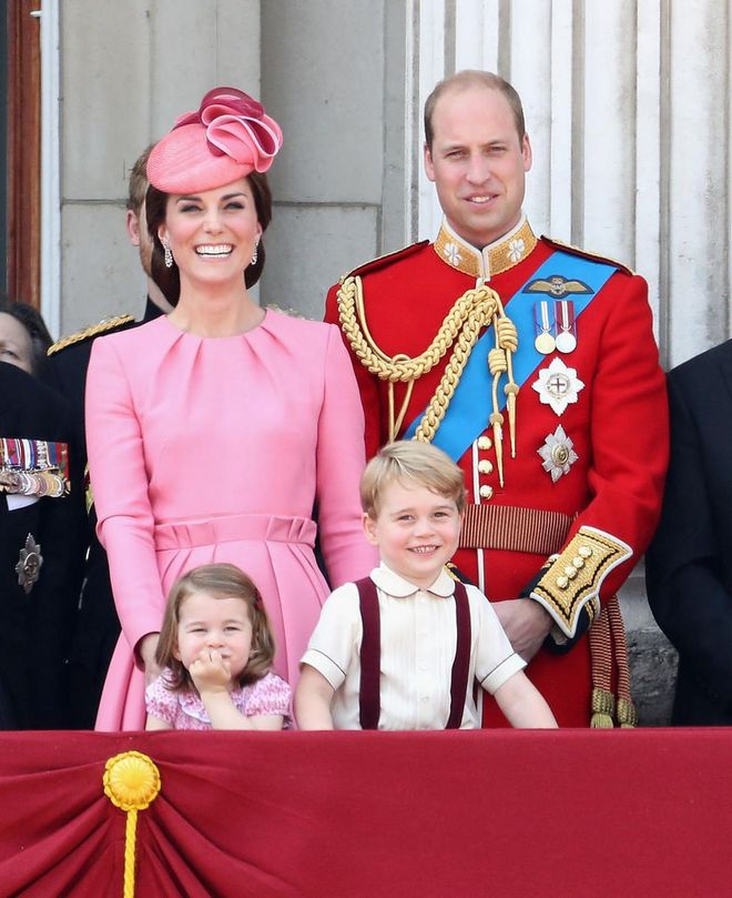 George and Charlotte made an adorable appearance on the Buckingham Palace balcony to celebrate Trooping the Colour, Queen Elizabeth's annual birthday celebration, in June 2017.
Photo: Getty 