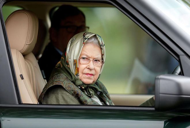 At 91, The Queen still drives a car; last month, she caused an internet storm when she was photographed driving a Jaguar home from church. In this photo, she's driving her Range Rover at the Royal Windsor Horse Show in May. Photo: Getty 