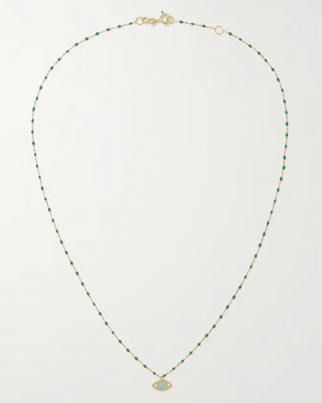 Eye Mini Gigi 18-Karat Gold Multi-stone Necklace, $971, Gigi Clozeau at Net-a-Porter