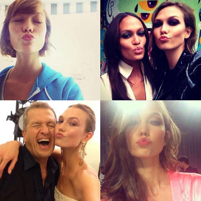 Develop a signature pose, like Karlie Kloss, who always shows the camera some love.
Photo: Instagram