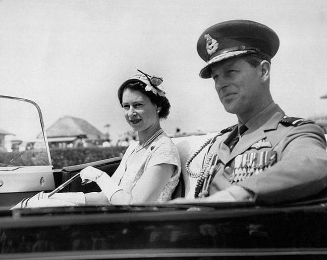 Prince Philip and Queen Elizabeth visiting Nigeria.