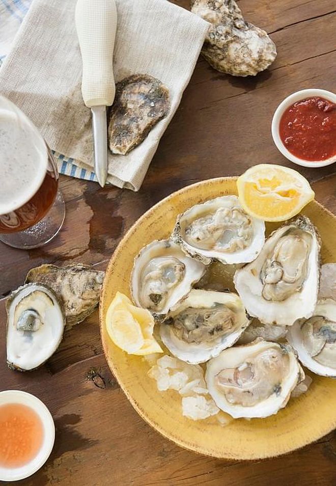 It's a bit of a random one, but oysters have so many benefits when it comes to your mental health. They're high in zinc, which is essential for energy production and brain health, plus zinc levels have been found to be deficient for depression sufferers. Oysters also contain a protein that's rich in the amino acid tyrosine which, as we said before, your brain uses to produce the chemicals needed to enhance mental function and elevate your mood.

How many do you need? All it takes is three oyster to get more than 100% of your RDA of zinc. Photo: Getty
