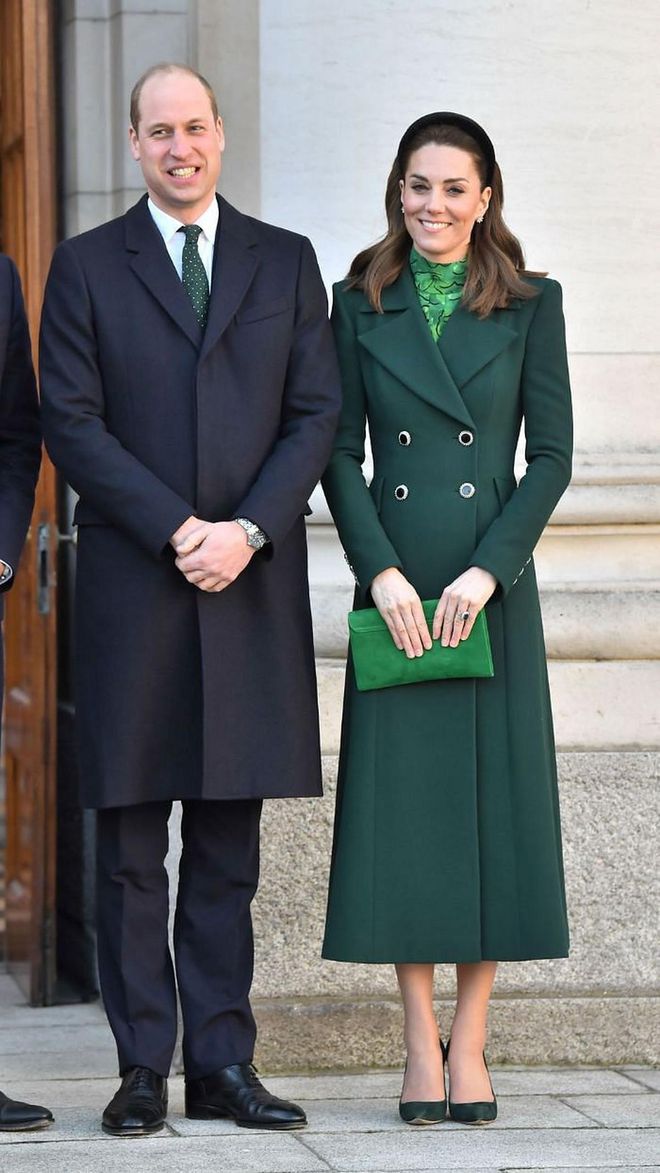 The Duke and Duchess of Cambridge pose for a photo together outside.

Photo: Getty