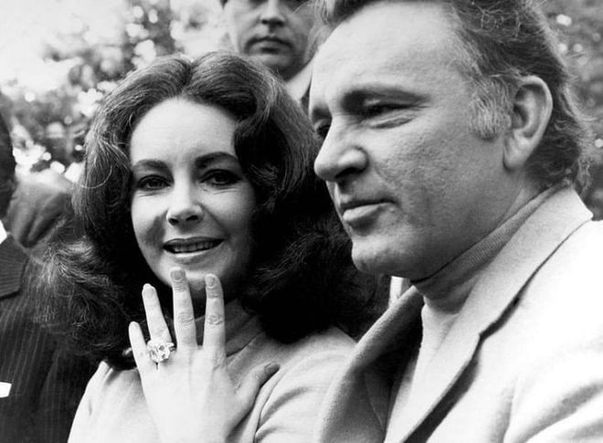 In 1968 (four years into their first marriage), Richard Burton gave Elizabeth Taylor the Krupp Diamond, a 33.19-carat Asscher-cut jewel. Though not technically an engagement ring, it's one of the most iconic pieces of jewelry of all time.

