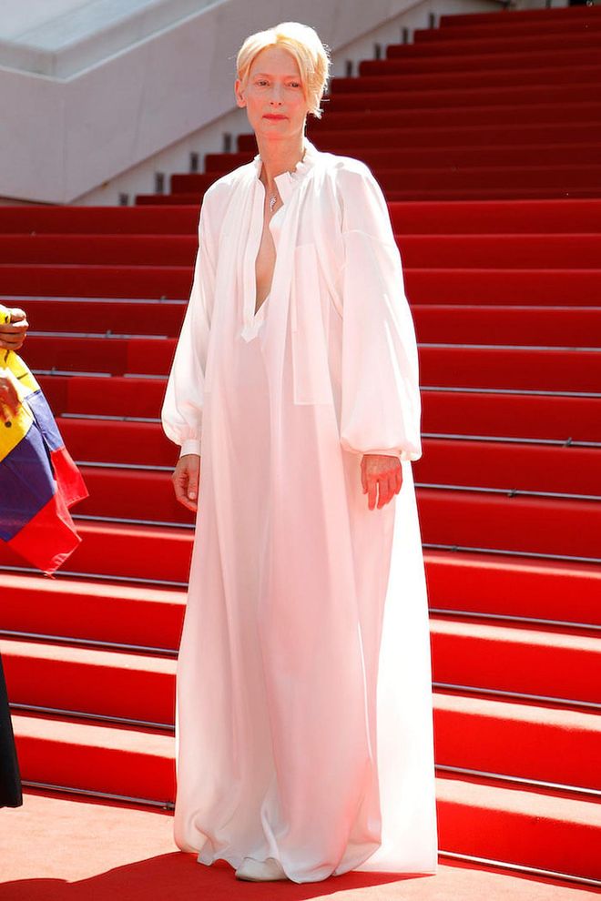 Tilda Swinton arrives at the premiere of 'Menoria' during the 74th Cannes Film Festival held at the Palais des Festivals in Cannes, France. (Photo: Getty Images)