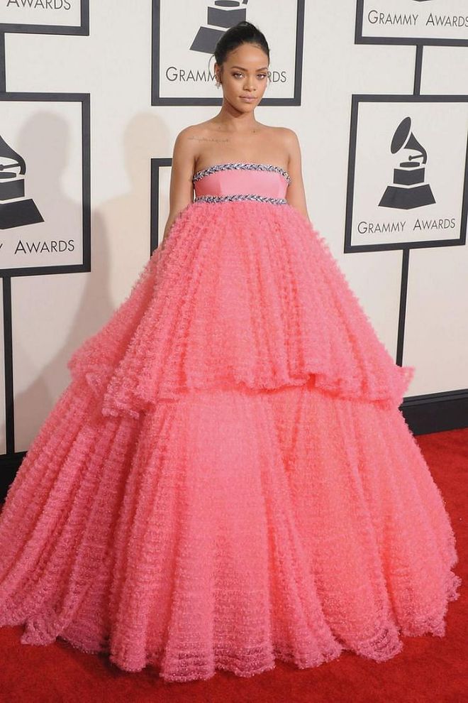 Go big or go home: Rihanna wore a swoon-worthy princess gown by Giambattista Valli Couture to the 2015 Grammys, sparking a ton of memes in the process.