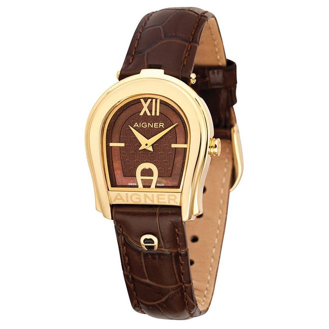 Gold PVD steel Andria watch, $575