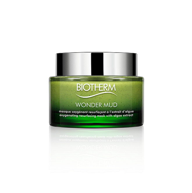 A thin layer of Biotherm Wonder Mud feeds skin with astaxanthin, a super antioxidant, and mineral-rich clay for instantly revitalised skin.