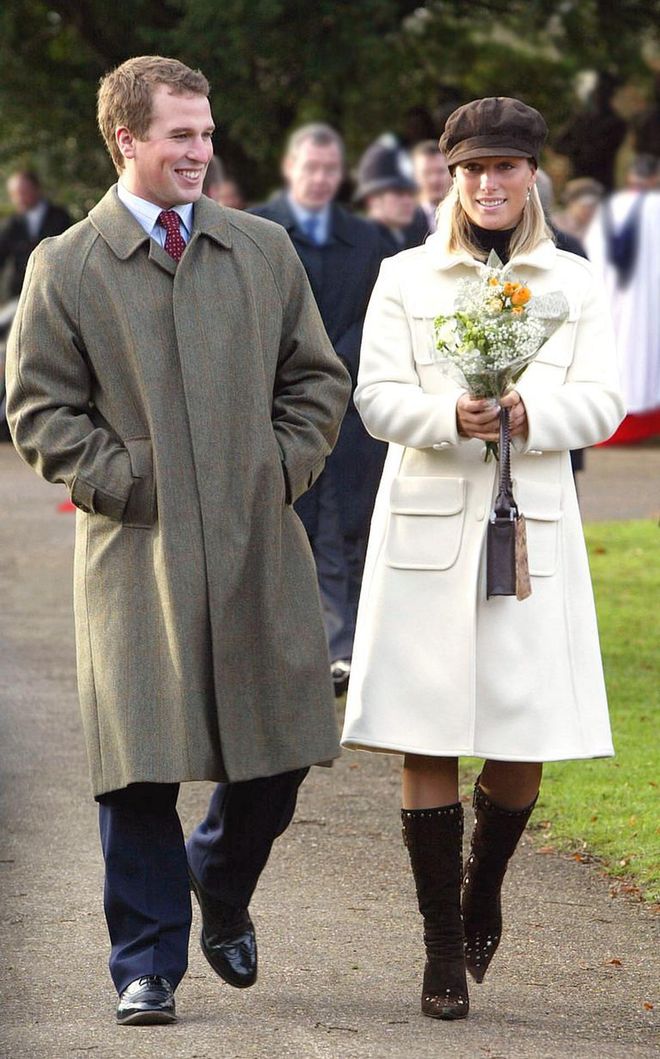 Princess Anne's children, Zara and Peter Phillips, attend Christmas day mass with the rest of the royal family at Sandringham, where the royals traditionally spend the holidays.
Photo: Getty 