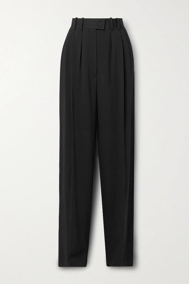 Lariana Pleated Crepe Straight-Leg Pants, $2,140, The Row at Net-a-Porter