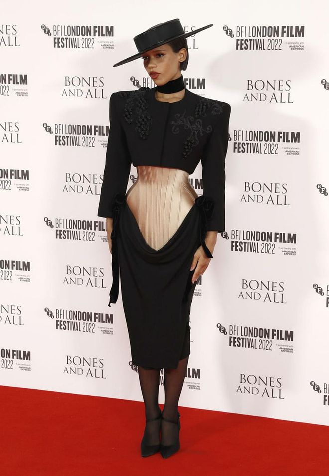 Russell in Schiaparelli couture at the BFI London Film Festival.