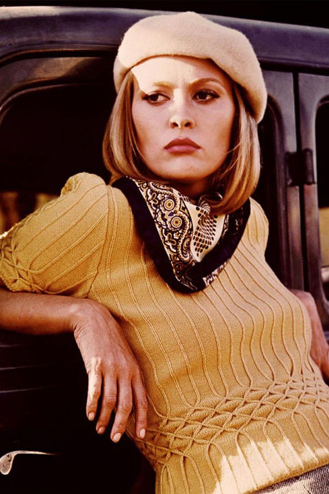 Beret + Thin Knit + Neckerchief + Serious Attitude = Bonnie Parker
