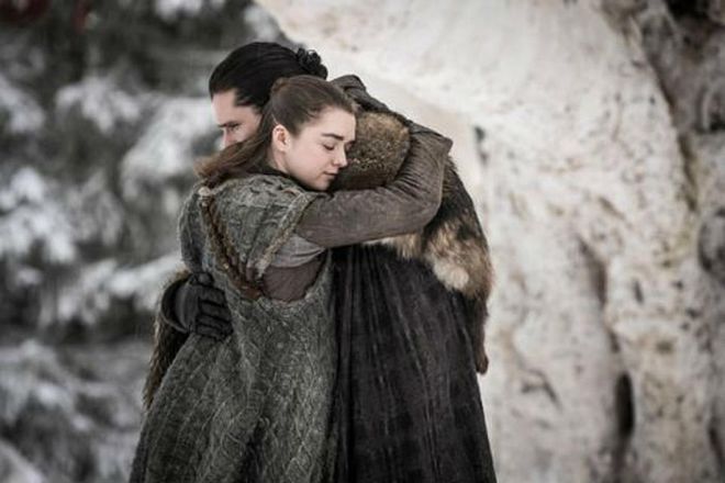 Game-of-thrones-Season-8-episode-1-John-Snow-and-Arya