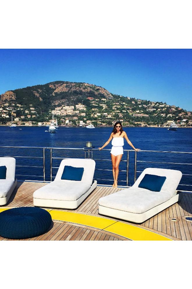 The model posed in front of a dreamy backdrop on Instagram while vacationing in Cannes. Photo: Instagram