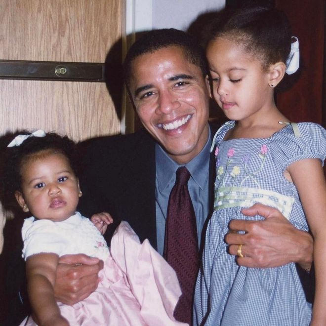 "‪Happy #FathersDay@BarackObama. Our daughters may be older and taller now, but they’ll always be your little girls. We love you.‬" Photo: @michelleobama