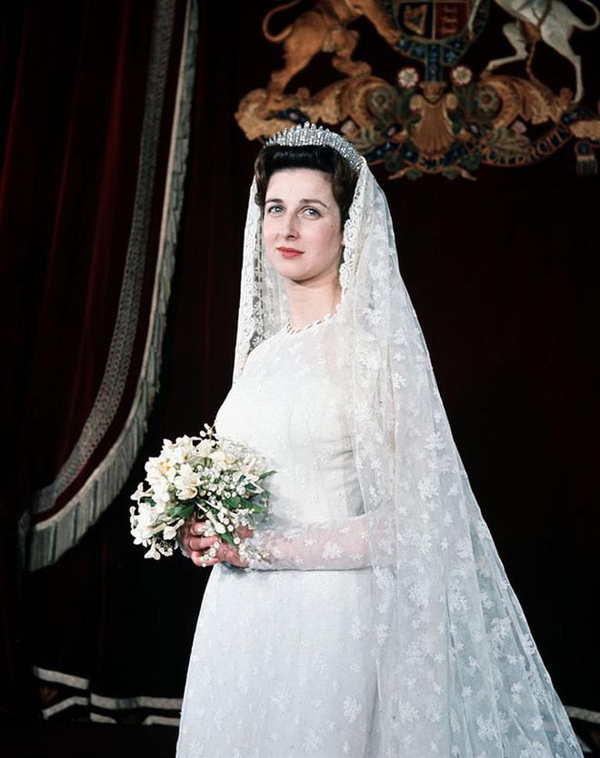 Princess Alexandra of Kent wore the Kent City of London Fringe tiara on her wedding day, which she borrowed from her mother Princess Marina. The stunning tiara was given to Marina, on her wedding day in 1934.