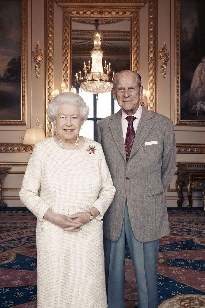 Queen Elizabeth II and Prince Philip pose for portraits celebrating their 70th wedding anniversary. The pictures were taken by British photographer Matt Holyoak in the White Drawing Room at Windsor Castle in early November.