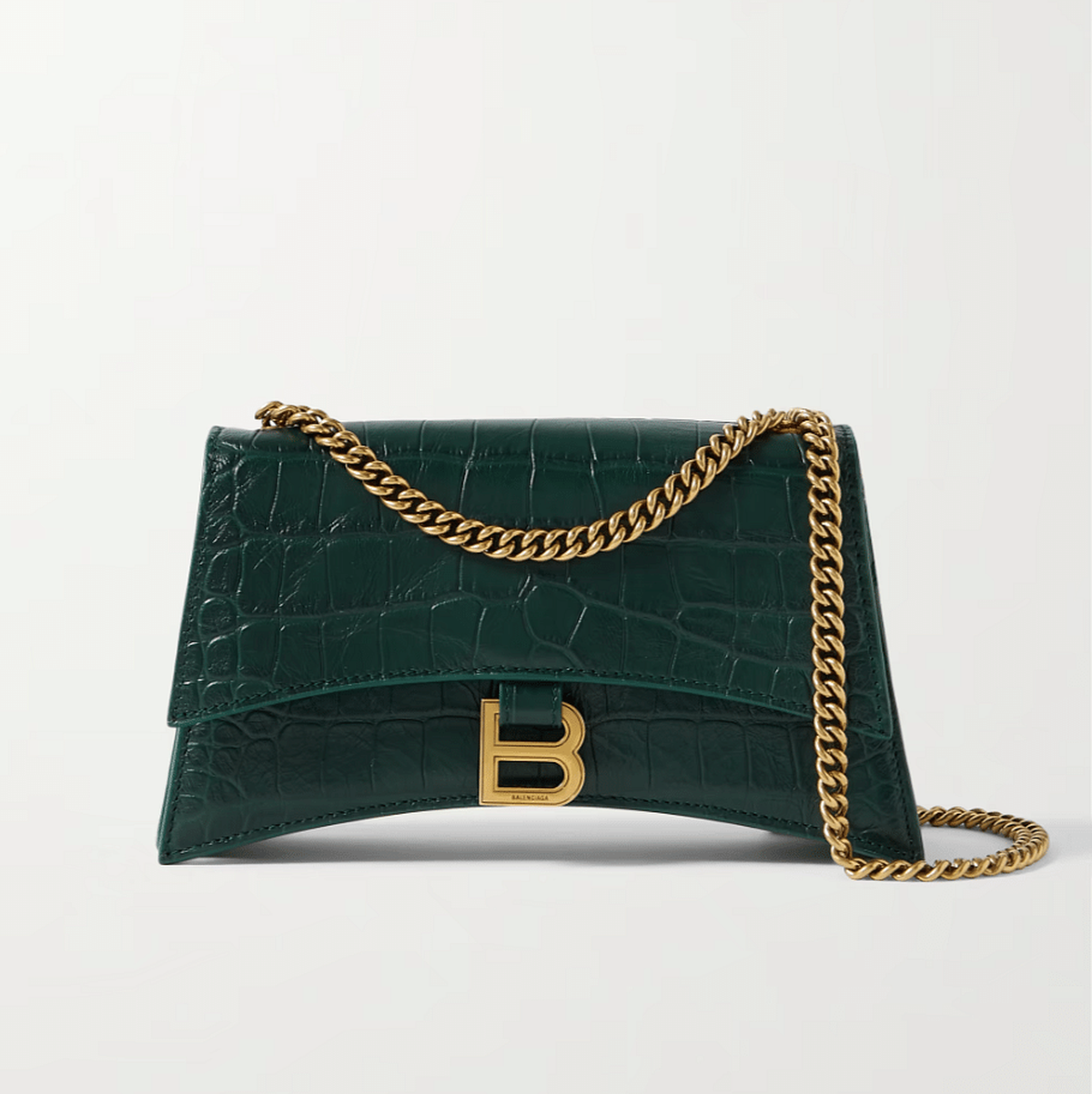 Victoria Beckham Chain Pouch crocodile-effect clutch bag - Green