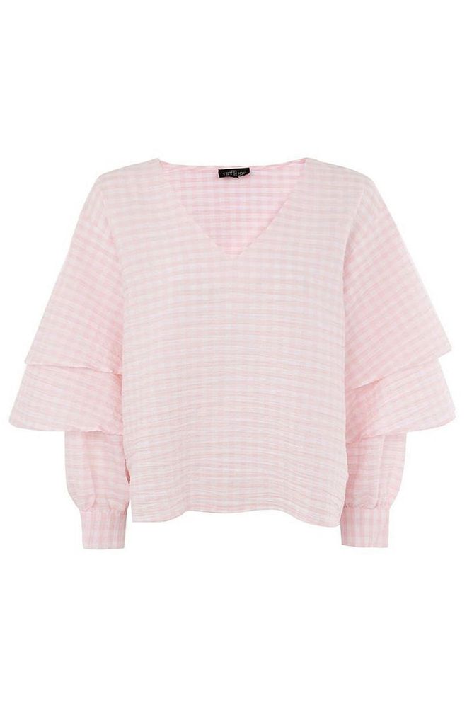 It also comes in a pale pink. Cotton top, £29, Topshop