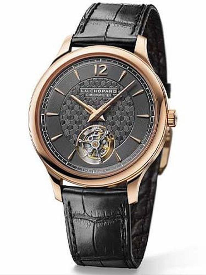 Chopard's LUC Flying T Twin, a flying tourbillion with an ultra-thin case in ethically certified 'Fairmined' rose gold. (Photo: Chopard)