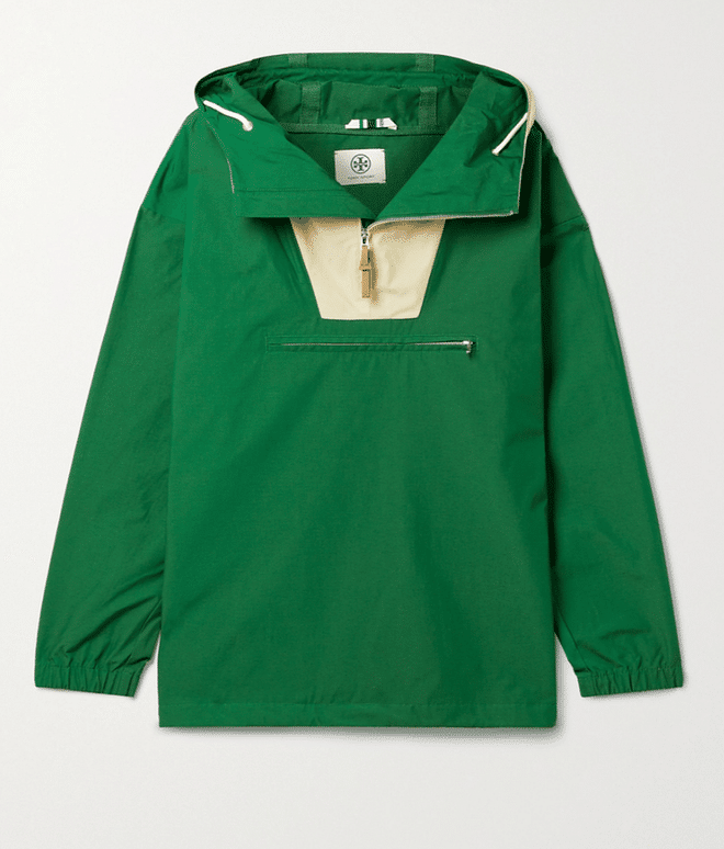 Hooded Cotton-Blend Jacket, $395, Tory Sport at Net-a-Porter