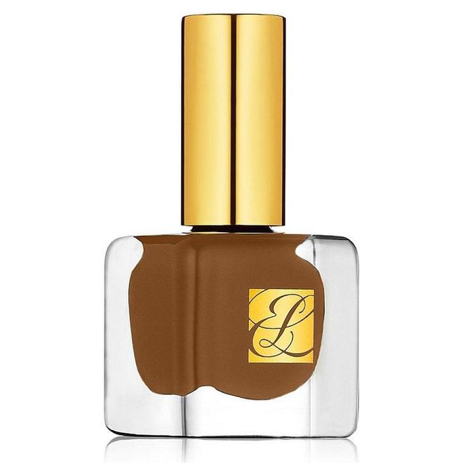 This delicious chocolate shade provides light to dark olive skin with a healthy radiance and the gilt-topped bottle looks seriously pretty on any dressing table. <b>Estée Lauder Nail Lacquer in Nouveau Riche</b>