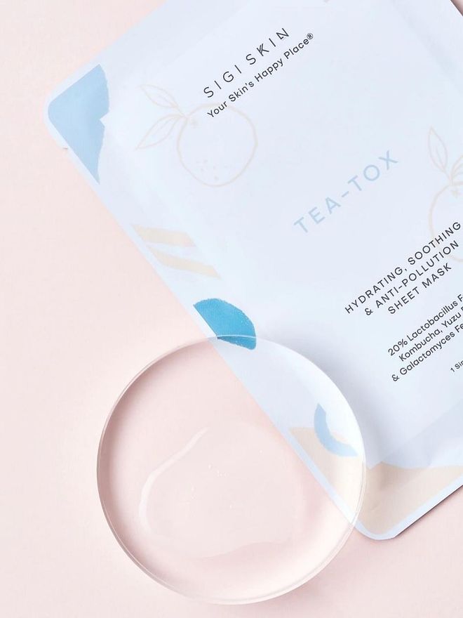 Tea-Tox (for a box of eight sheets), $62, Sigi Skin 