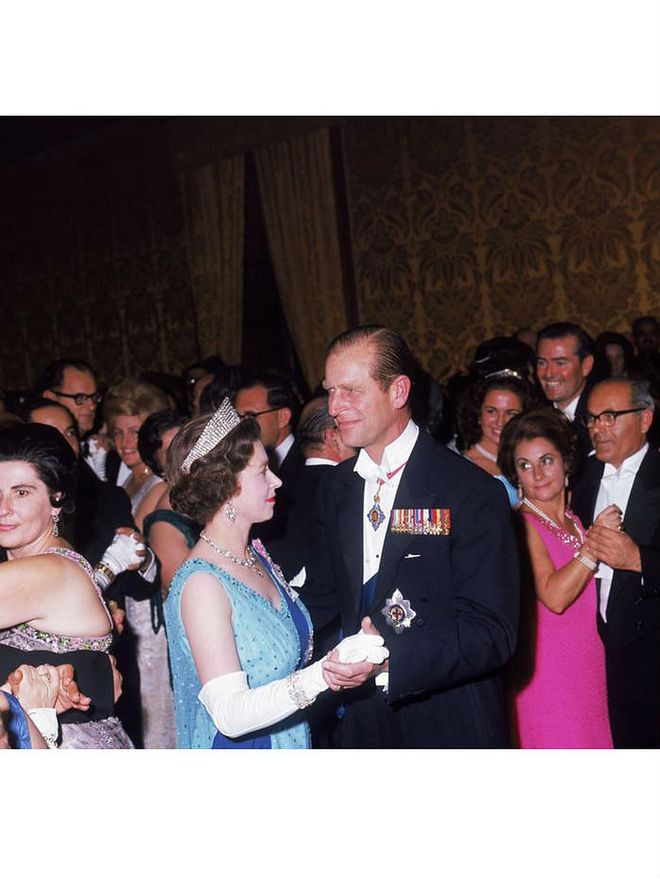 Queen Elizabeth and Prince Philip at a ball during a royal visit to Malta in November 1967.
Fox Photos/Hulton Archive/Getty Images