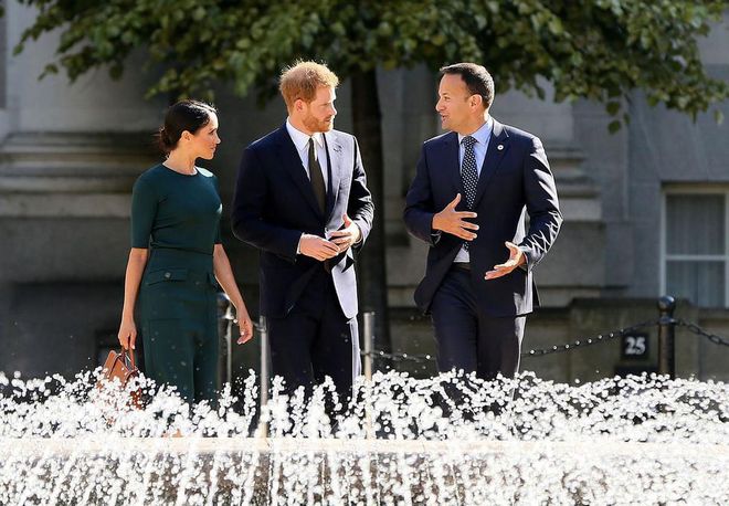 The Irish Prime Minister gave the royal couple a tour of the government buildings.

Photo: Getty
