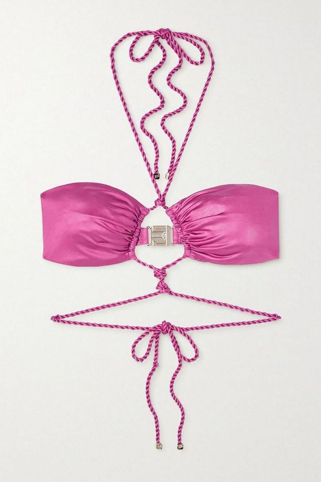 Mileey Rope-Detailed Cutout Halterneck Bikini Top, S$174, Agent Provocateur from Net-A-Porter
