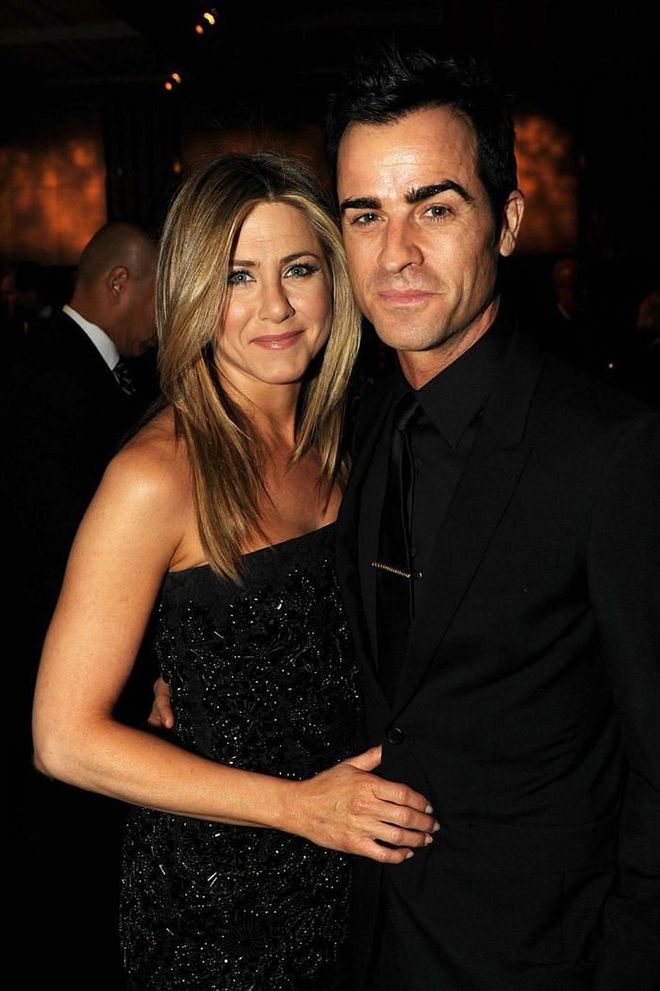 The world was shocked when Jennifer Aniston and Justin Theroux announced their split in February 2018, having gotten married in August 2015. In a statement via The Associated Press, the former couple's publicist revealed that the decision to separate "was mutual and lovingly made at the end of [2017]."

Theroux later told The New York Times, "The good news is that was probably the most—I'm choosing my words really carefully—it was kind of the most gentle separation, in that there was no animosity." The exes are still on good terms and recently spent Thanksgiving together.

Photo: Getty