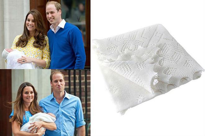 Both Prince George and Princess Charlotte made their first public appearances swaddled in this delicate wrap. The Nottingham-based brand has been producing classic and luxury lace blankets for 100 years. Photo: Getty